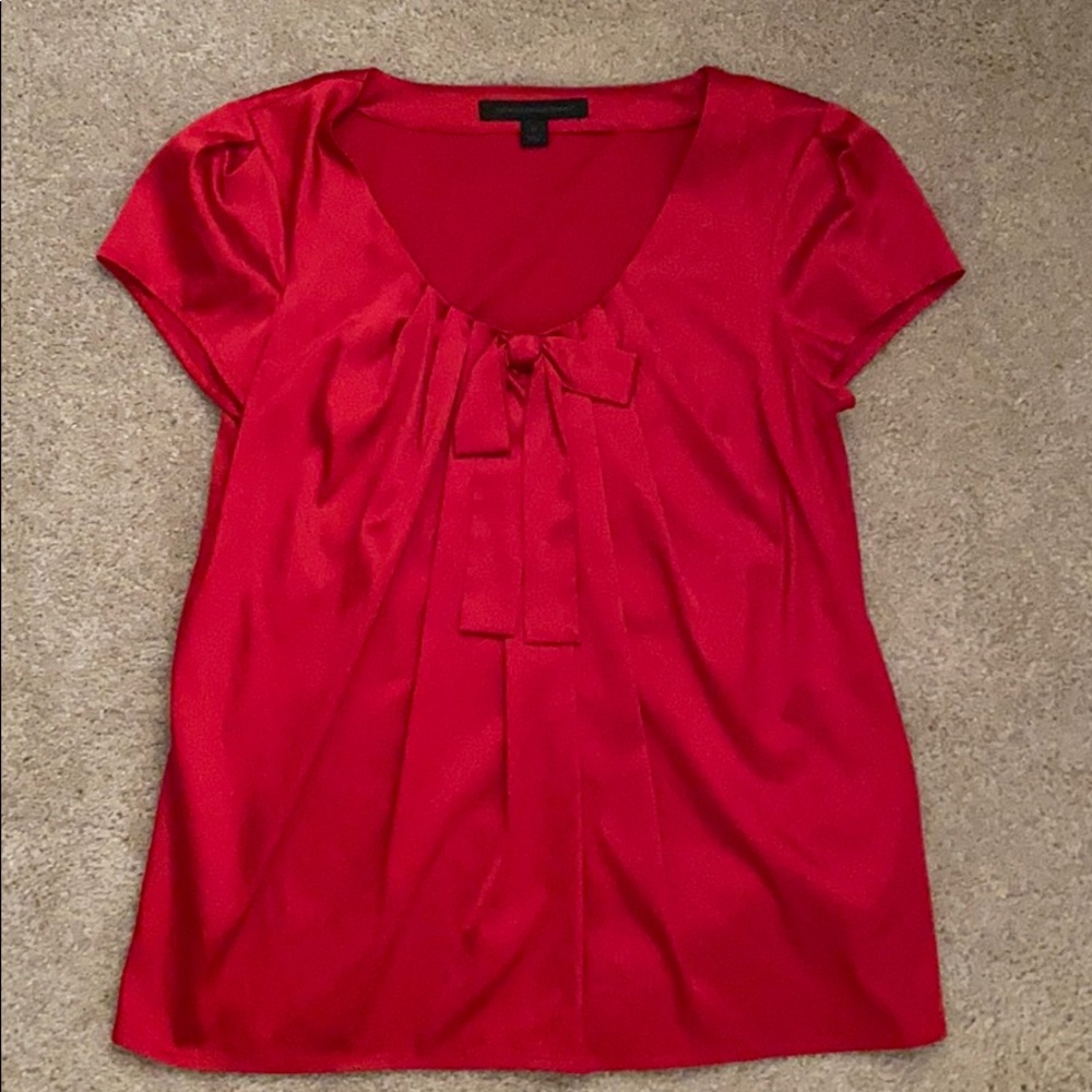 Red top with bow front